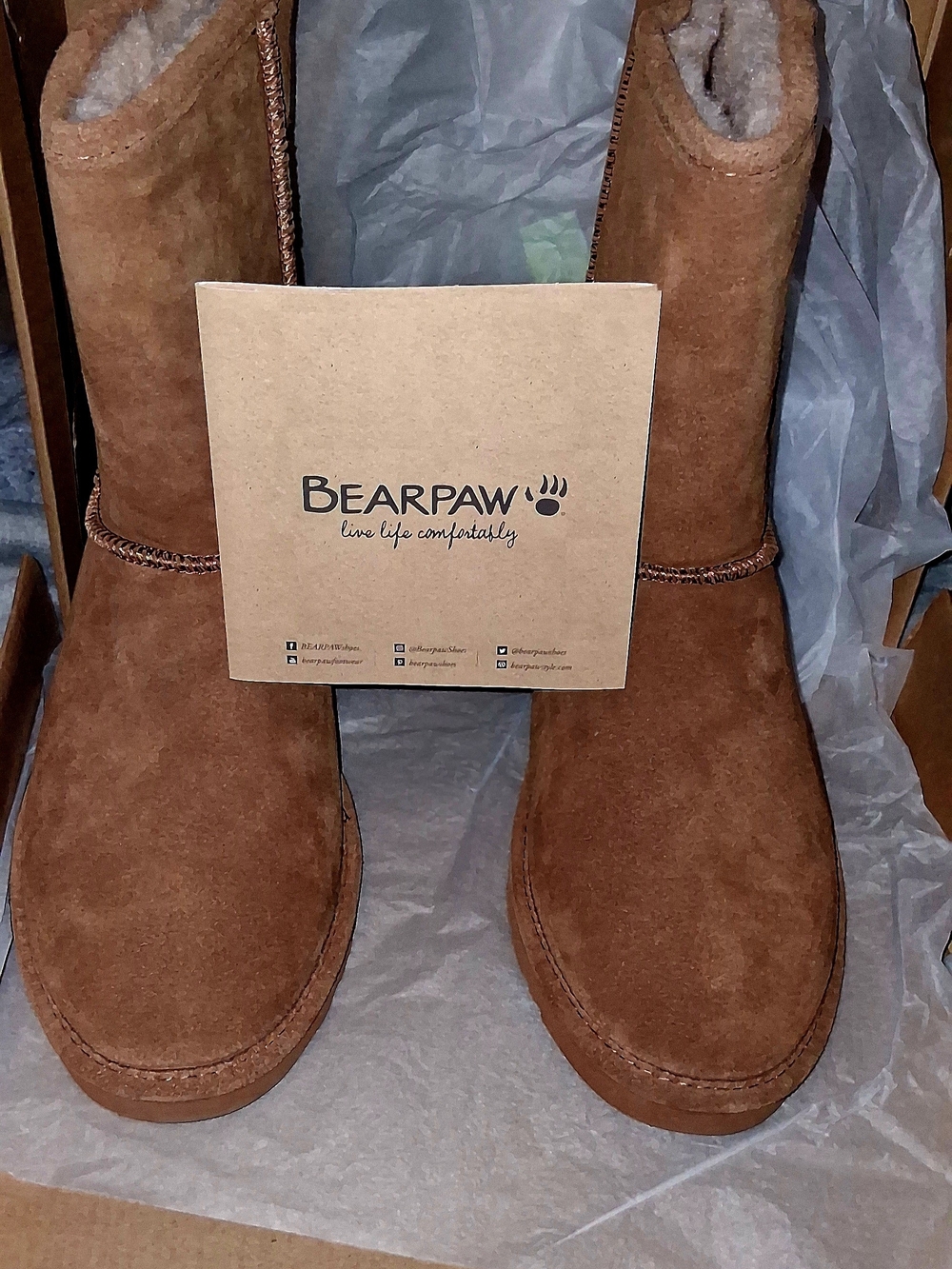 Bearpaw Dorado II Suede Boots Hickory Tan Unisex Size 11/12 NWT Boxed